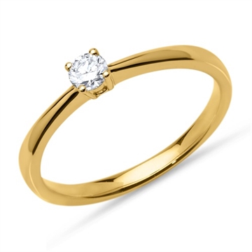 Solitaire ring i Guld